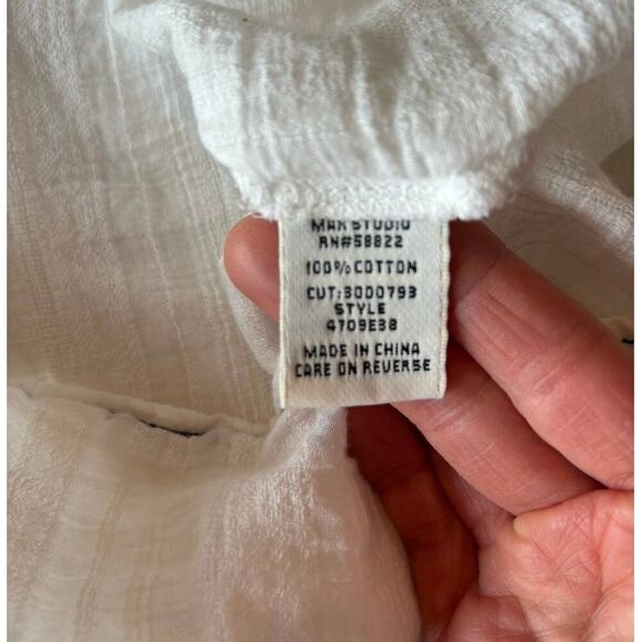 Cotton Embroidered Boho Peasant Top Long Sleeves - Picture 8 of 8